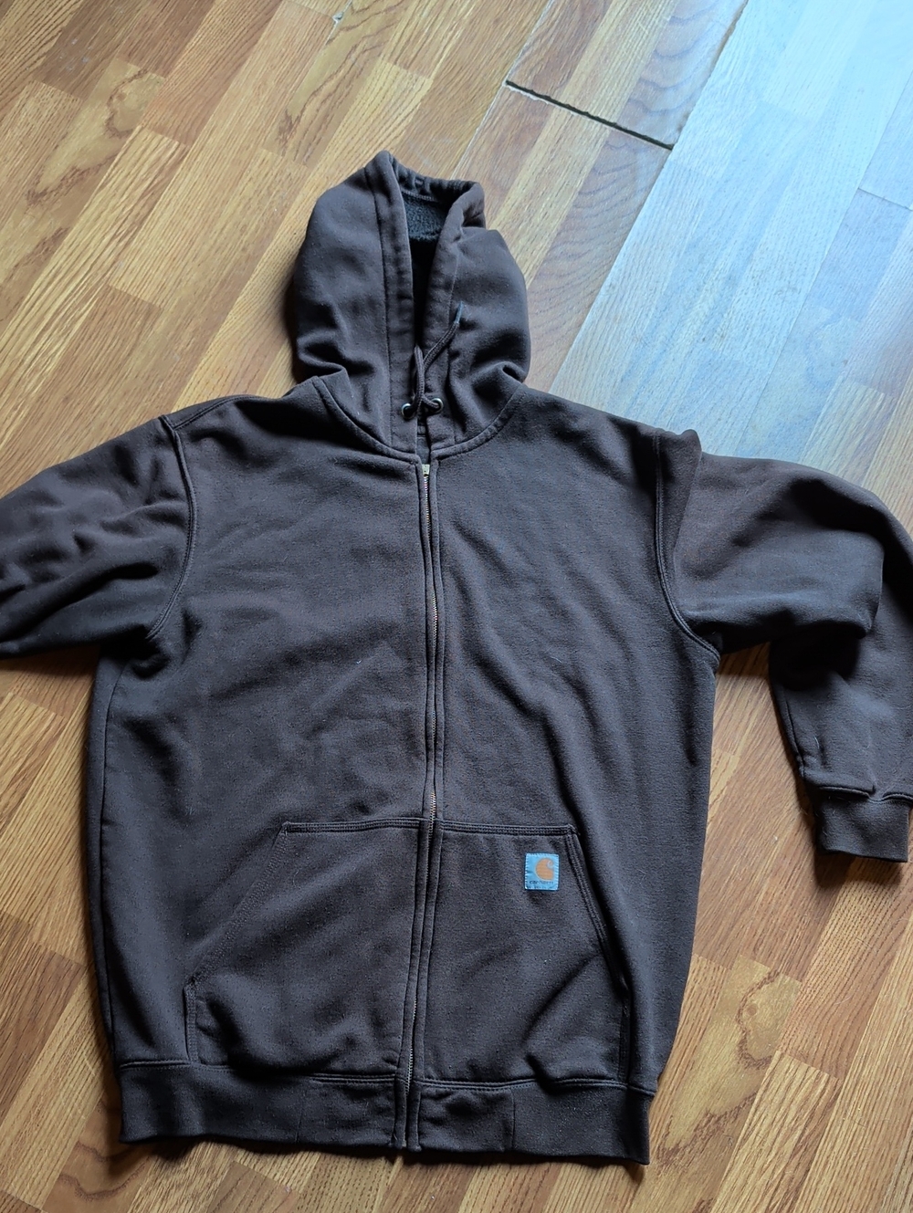Carhartt Dark Brown Full-Zip Hooded Work Sweatshirt